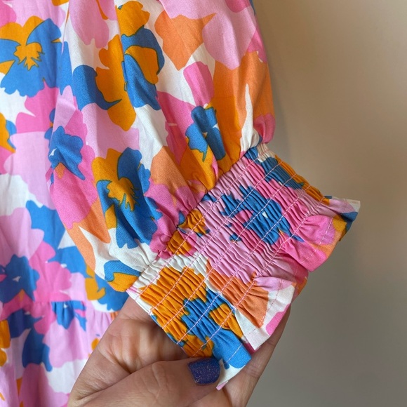 Michelle Mcdowell Molly Dress Primrose Multi Size Medium Tiered Collared - Picture 3 of 9